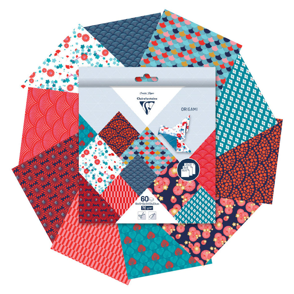 Clairefontaine Origami Set of 60 Sheets 3 Sizes by Clairefontaine at Cult Pens
