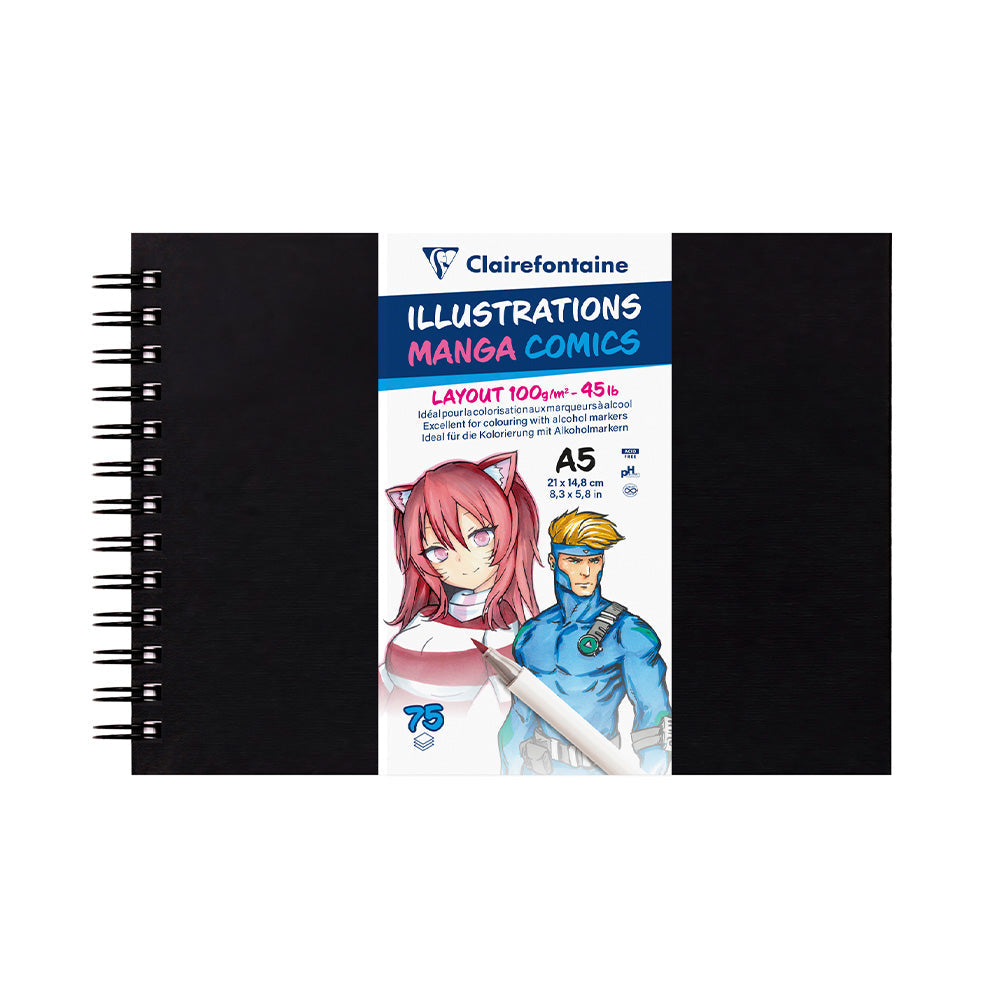 Clairefontaine Manga Comics Layout Book A5 75 Sheets by Clairefontaine at Cult Pens