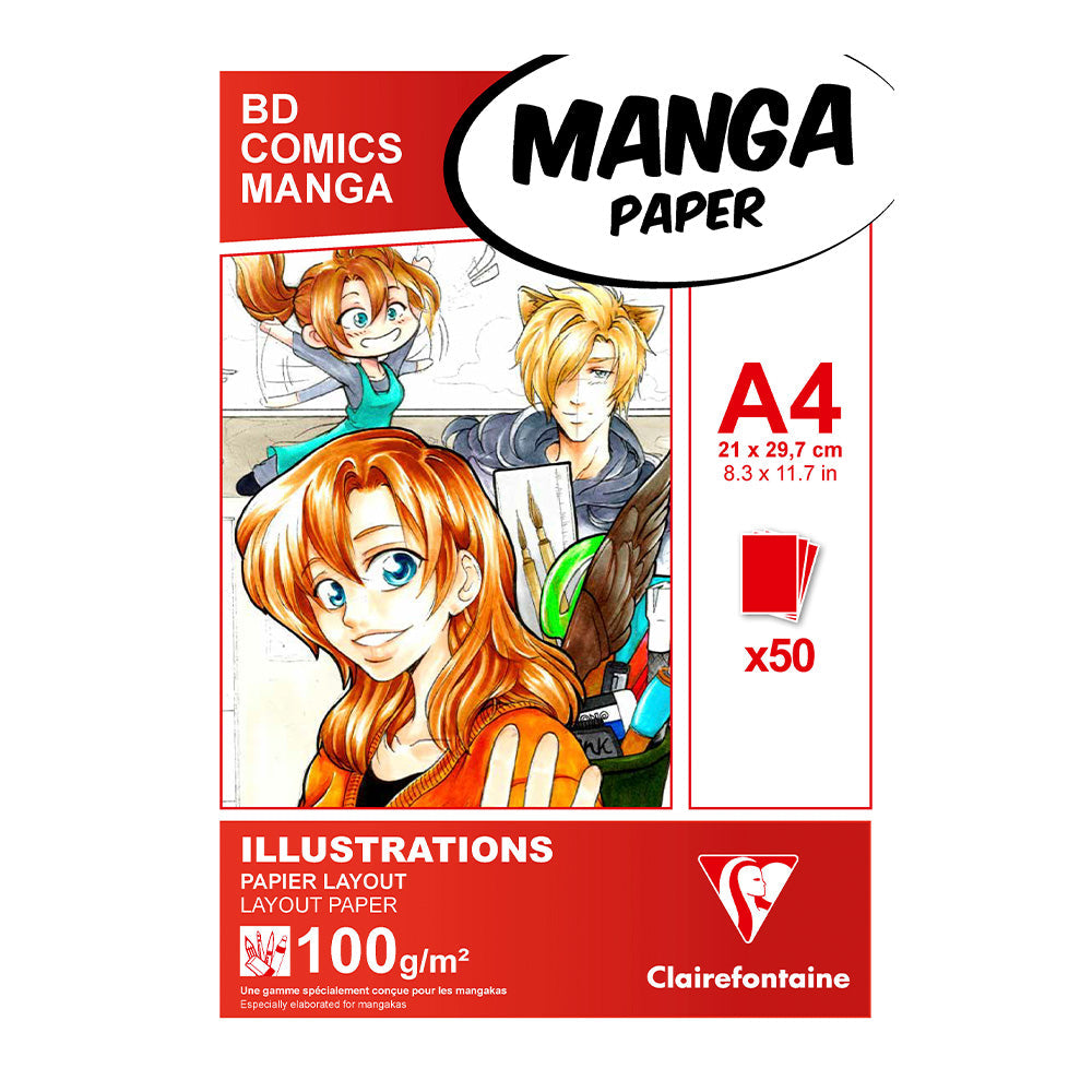 Clairefontaine Manga Illustrations pad A4 50 Sheets by Clairefontaine at Cult Pens