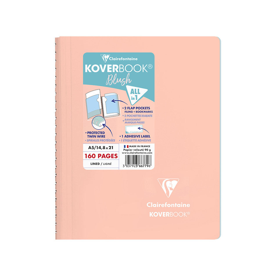 Clairefontaine Koverbook Blush Wirebound Notebook A5 by Clairefontaine at Cult Pens