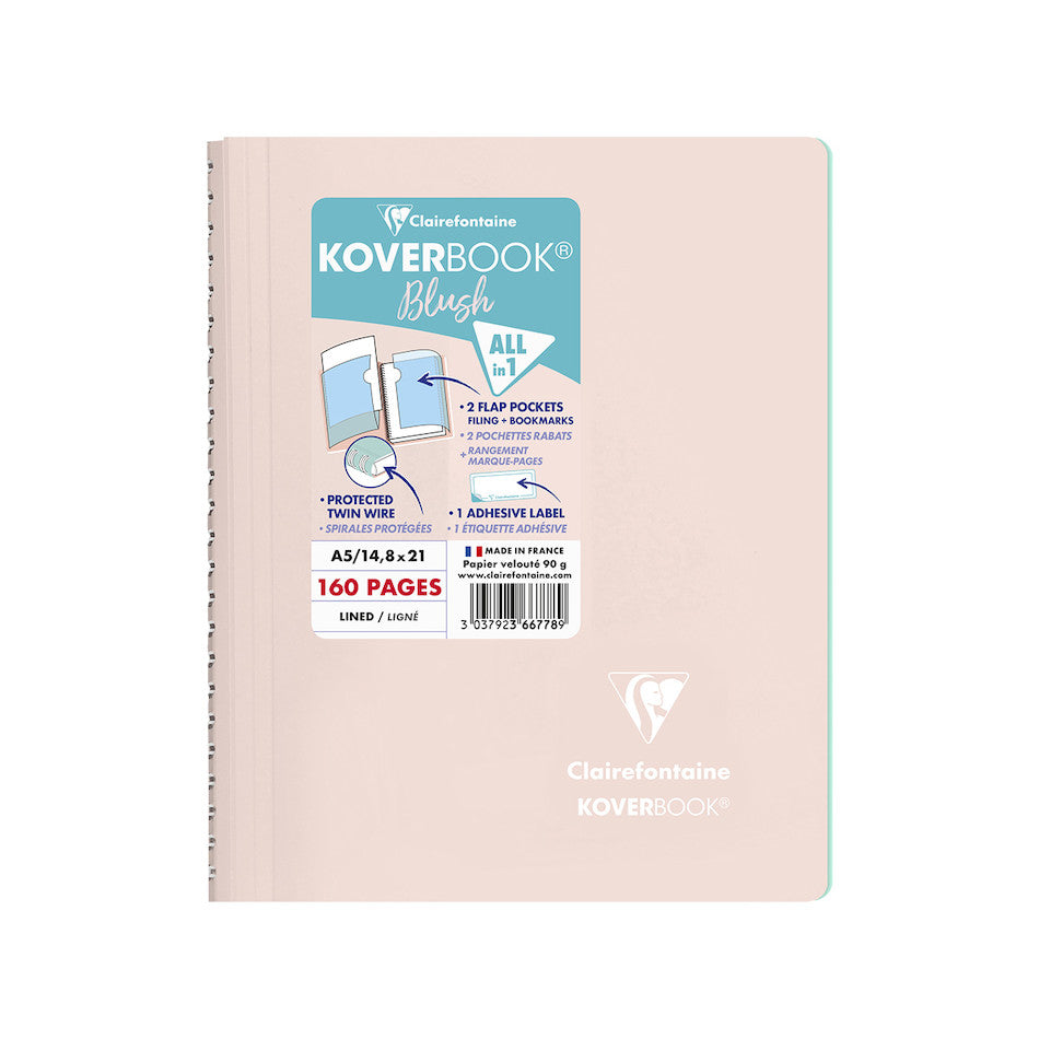Clairefontaine Koverbook Blush Wirebound Notebook A5 by Clairefontaine at Cult Pens