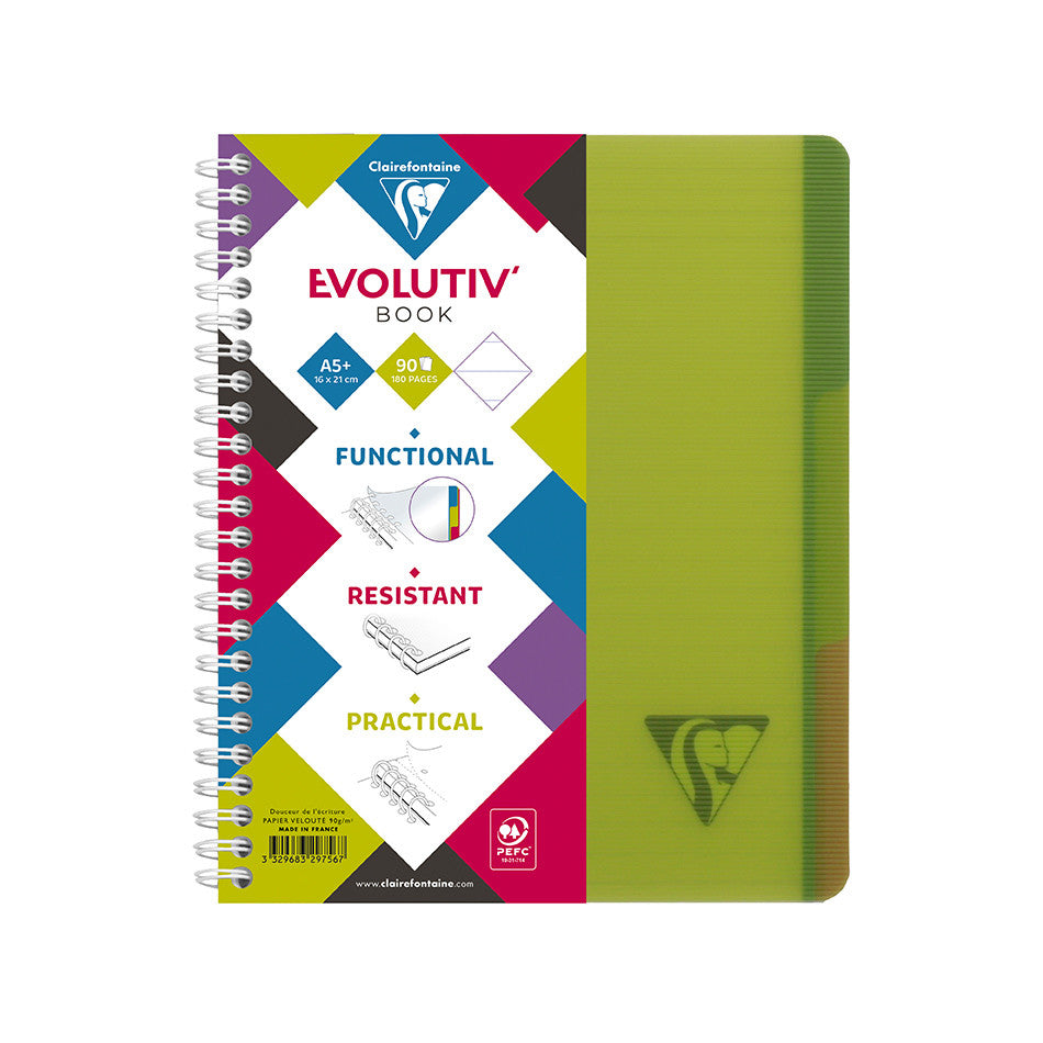 Clairefontaine Linicolor Wirebound Notebook A5 + 3 Removable Dividers by Clairefontaine at Cult Pens