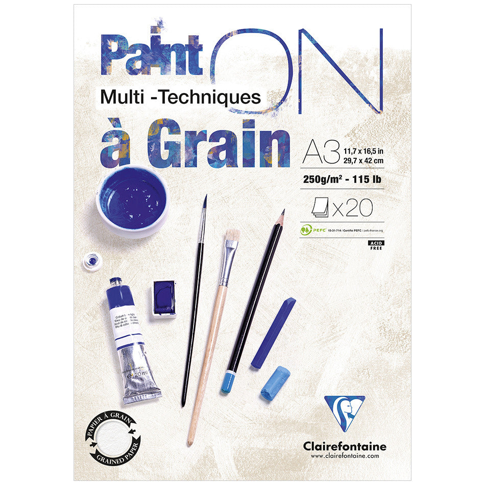 Clairefontaine Paint On Grained Pad A3 by Clairefontaine at Cult Pens