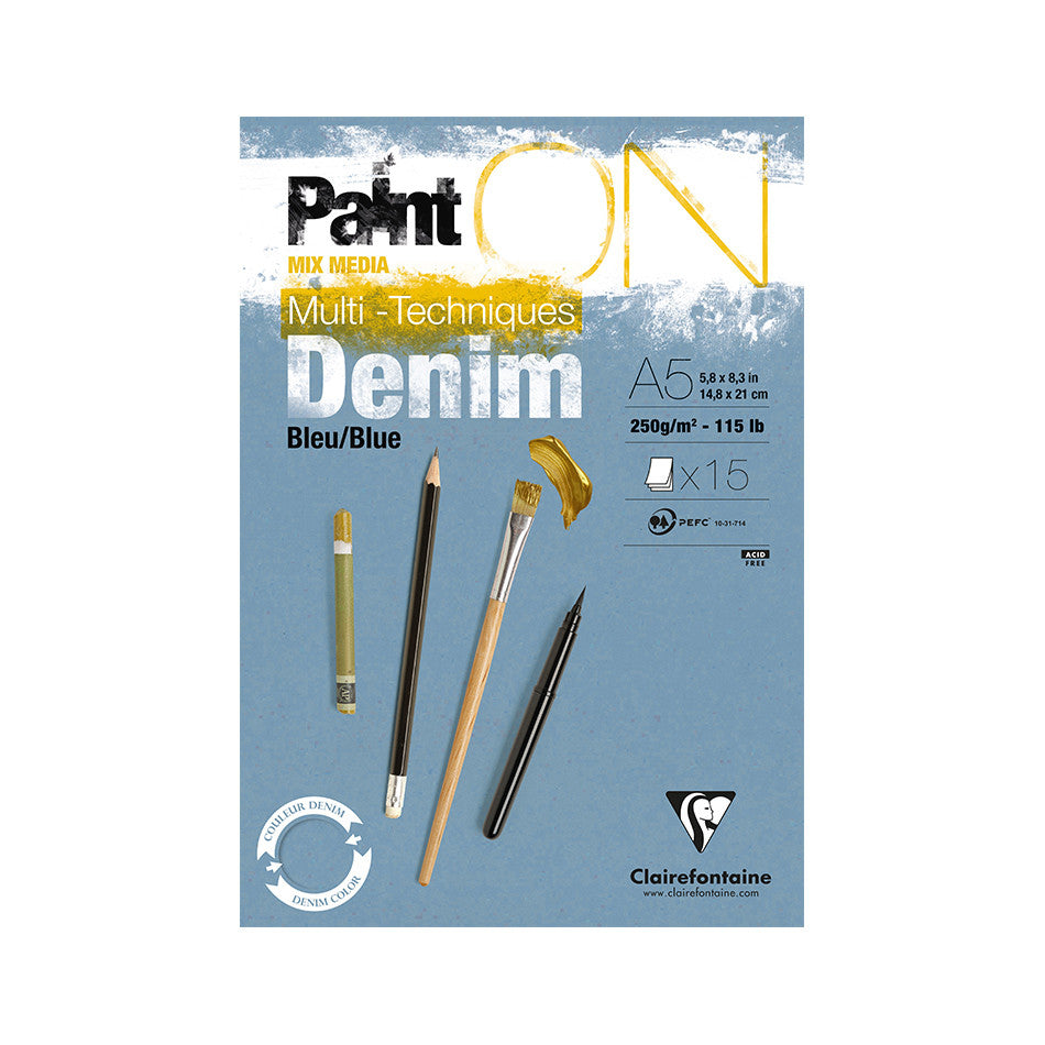 Clairefontaine Paint On Pad Denim Blue A5 by Clairefontaine at Cult Pens