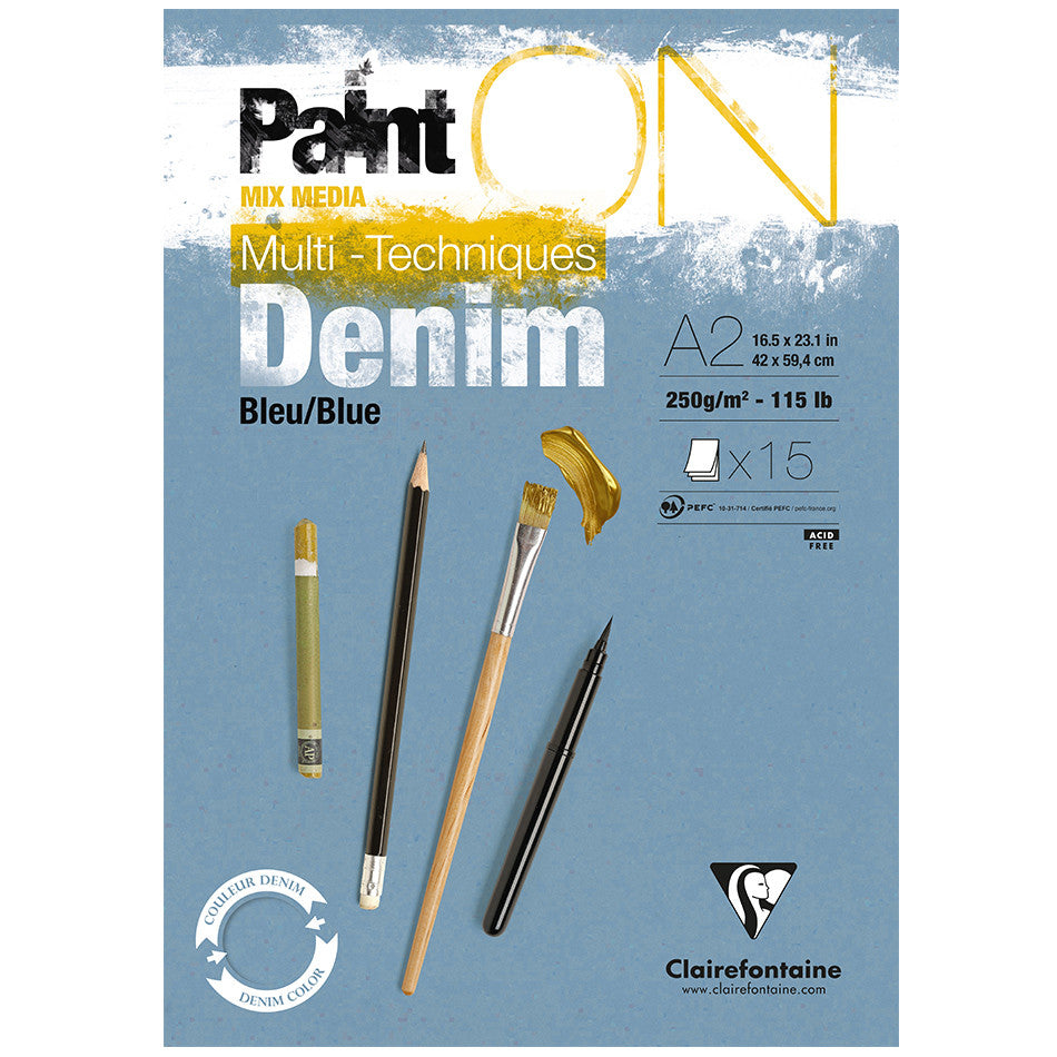 Clairefontaine Paint On Pad Denim Blue A2 by Clairefontaine at Cult Pens