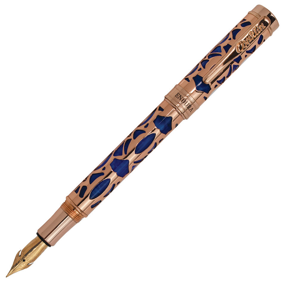 Conklin Endura Deco Crest Fountain Pen Blue by Conklin at Cult Pens