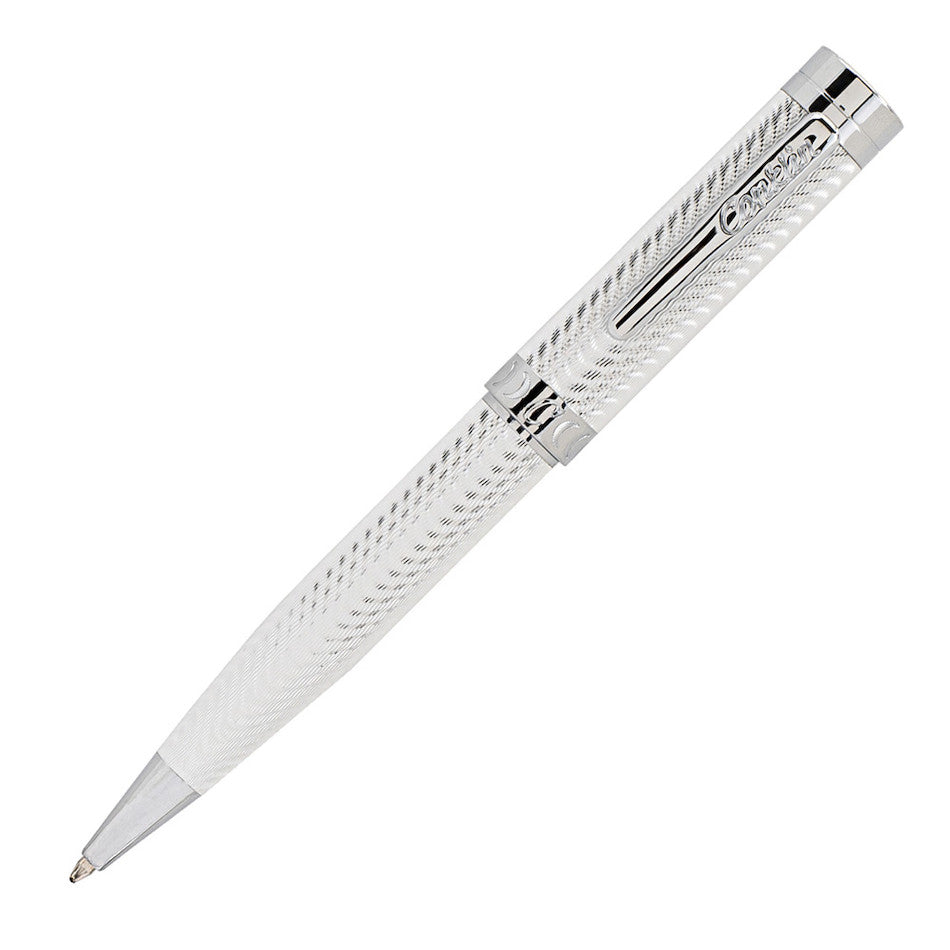 Conklin Herringbone Signature Ballpoint Pen Silver by Conklin at Cult Pens
