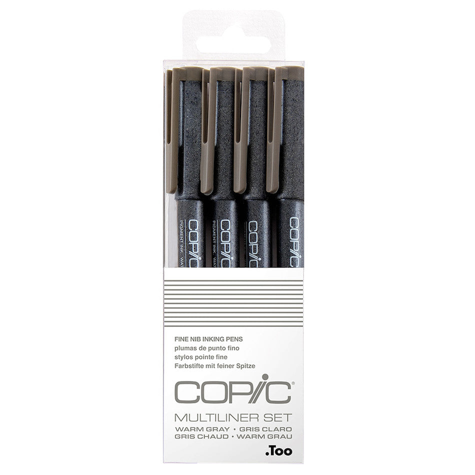 Copic MultiLiner Drawing Pen Set of 4 Warm Grey by Copic at Cult Pens