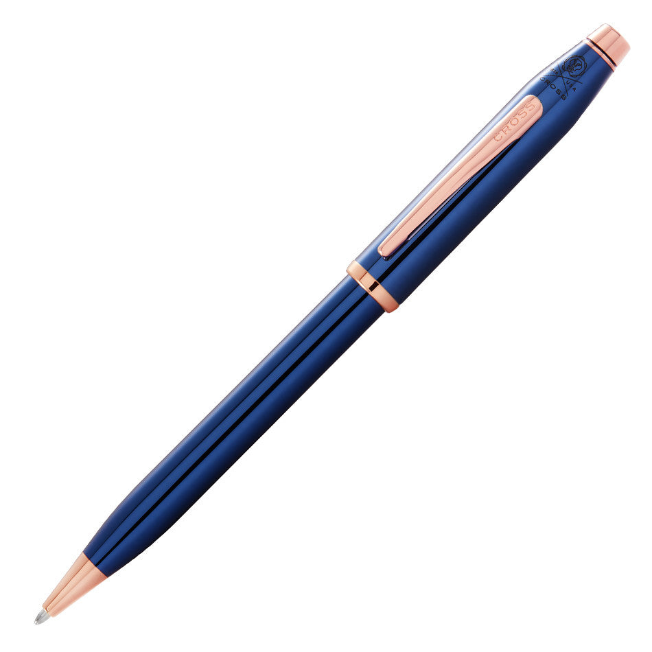 Cross Century II Ballpoint Pen Cobalt Blue with Rose Gold Trim by Cross at Cult Pens