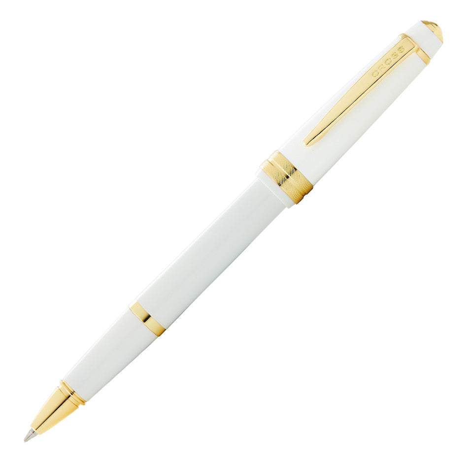 Cross Bailey Light Rollerball Pen White with Gold Trim by Cross at Cult Pens