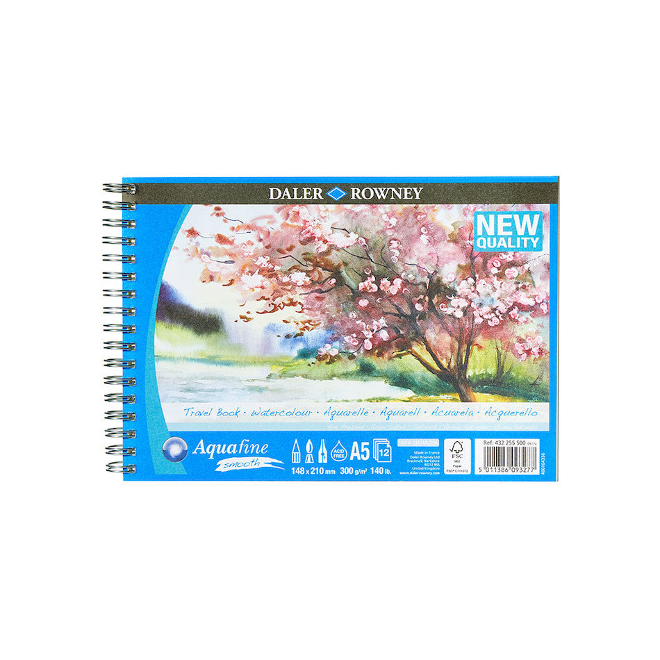 Daler-Rowney Aquafine Watercolour Smooth Spiral Travel Book A5 by Daler-Rowney at Cult Pens