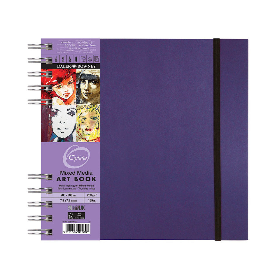 Daler-Rowney Optima Mixed Media Spiral 20 X 20cm Artbook by Daler-Rowney at Cult Pens