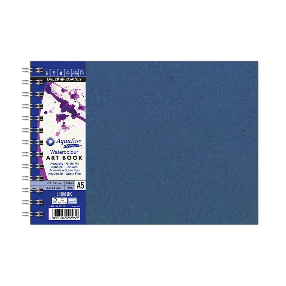 Daler-Rowney Aquafine Watercolour Linen Wirebound A5 Landscape by Daler-Rowney at Cult Pens