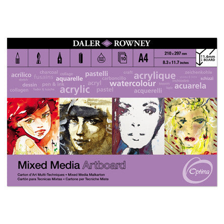 Daler-Rowney Optima Mixed Media Artboard Pad A4 by Daler-Rowney at Cult Pens