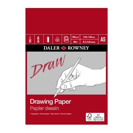 Daler-Rowney Drawing Medium Grain Pad A5 by Daler-Rowney at Cult Pens
