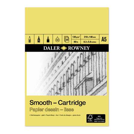 Daler-Rowney Smooth Cartridge Pad A5 by Daler-Rowney at Cult Pens