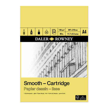 Daler-Rowney Smooth Cartridge Pad A4 by Daler-Rowney at Cult Pens