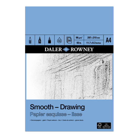 Daler-Rowney Smooth Drawing Pad A4 by Daler-Rowney at Cult Pens