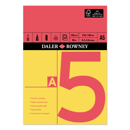 Daler-Rowney Red & Yellow Pad A5 by Daler-Rowney at Cult Pens
