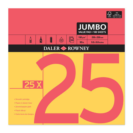Daler-Rowney Red & Yellow Jumbo Pad 250x250 by Daler-Rowney at Cult Pens