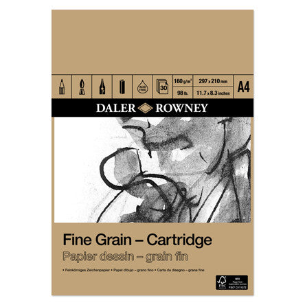 Daler-Rowney Fine Grain Cartridge Pad A4 by Daler-Rowney at Cult Pens