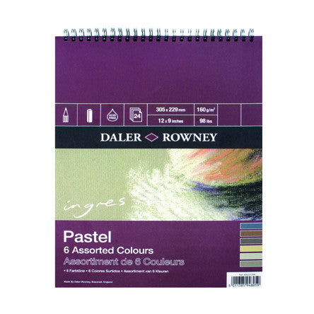 Daler-Rowney Ingres 6 Pastel Shades Spiral Pad 305x229 by Daler-Rowney at Cult Pens