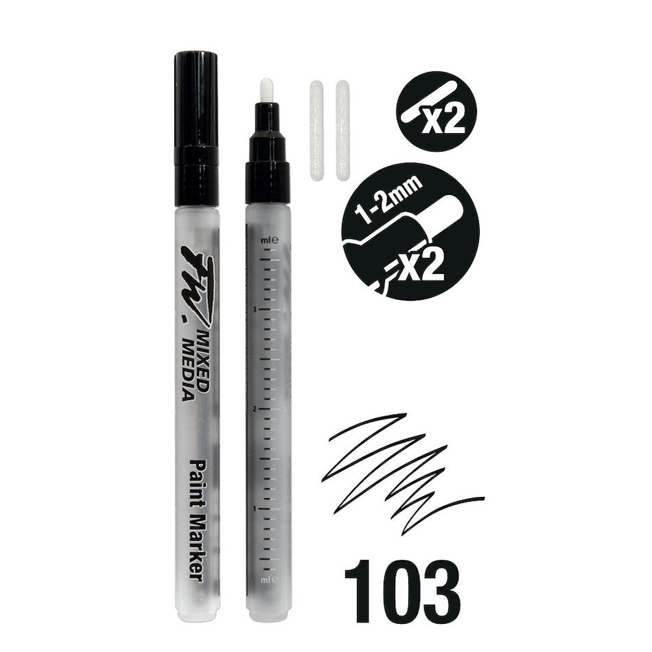 Daler-Rowney FW Mixed Media Empty Marker Set of 2 by Daler-Rowney at Cult Pens