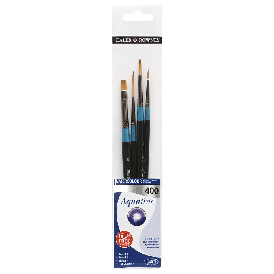Daler-Rowney Aquafine Watercolour Brush 400 Wallet of 4 by Daler-Rowney at Cult Pens