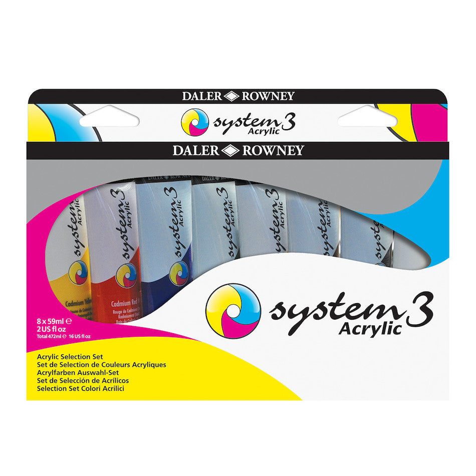 Daler-Rowney System3 Acrylic Paint 59ml Selection Set of 8 by Daler-Rowney at Cult Pens