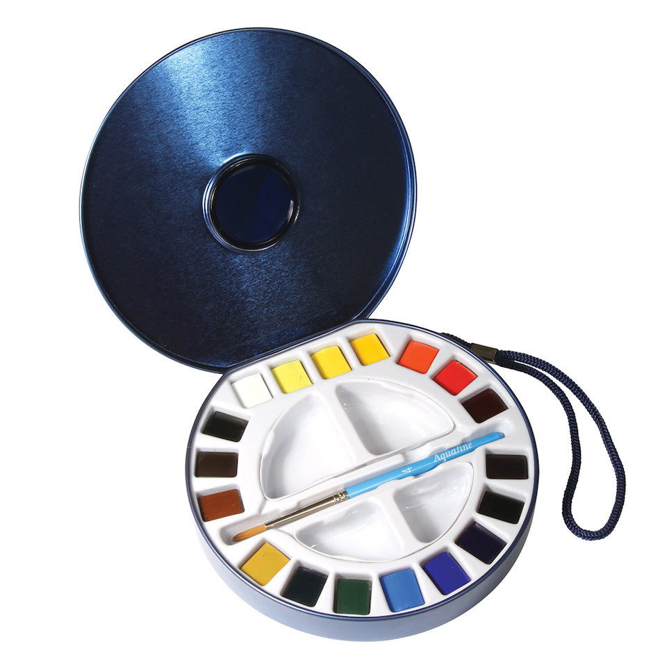 Daler-Rowney Aquafine Watercolour Paint Travel Tin of 18 by Daler-Rowney at Cult Pens