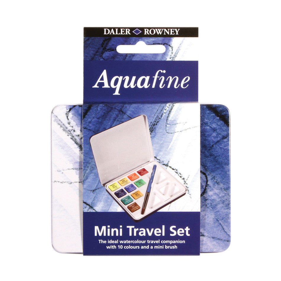 Daler-Rowney Aquafine Watercolour Paint Half-Pans Travel Tin of 10 by Daler-Rowney at Cult Pens