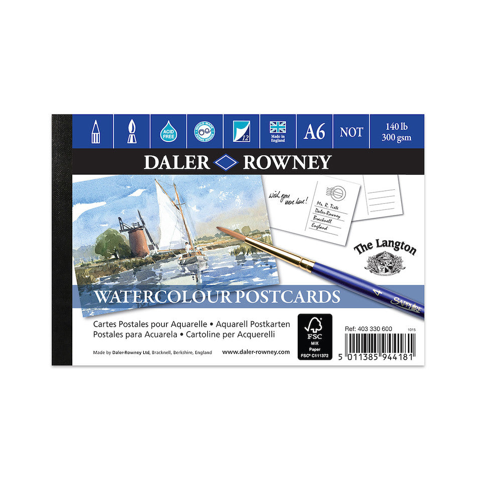 Daler-Rowney Langton Watercolour Postcard Pad CP A6