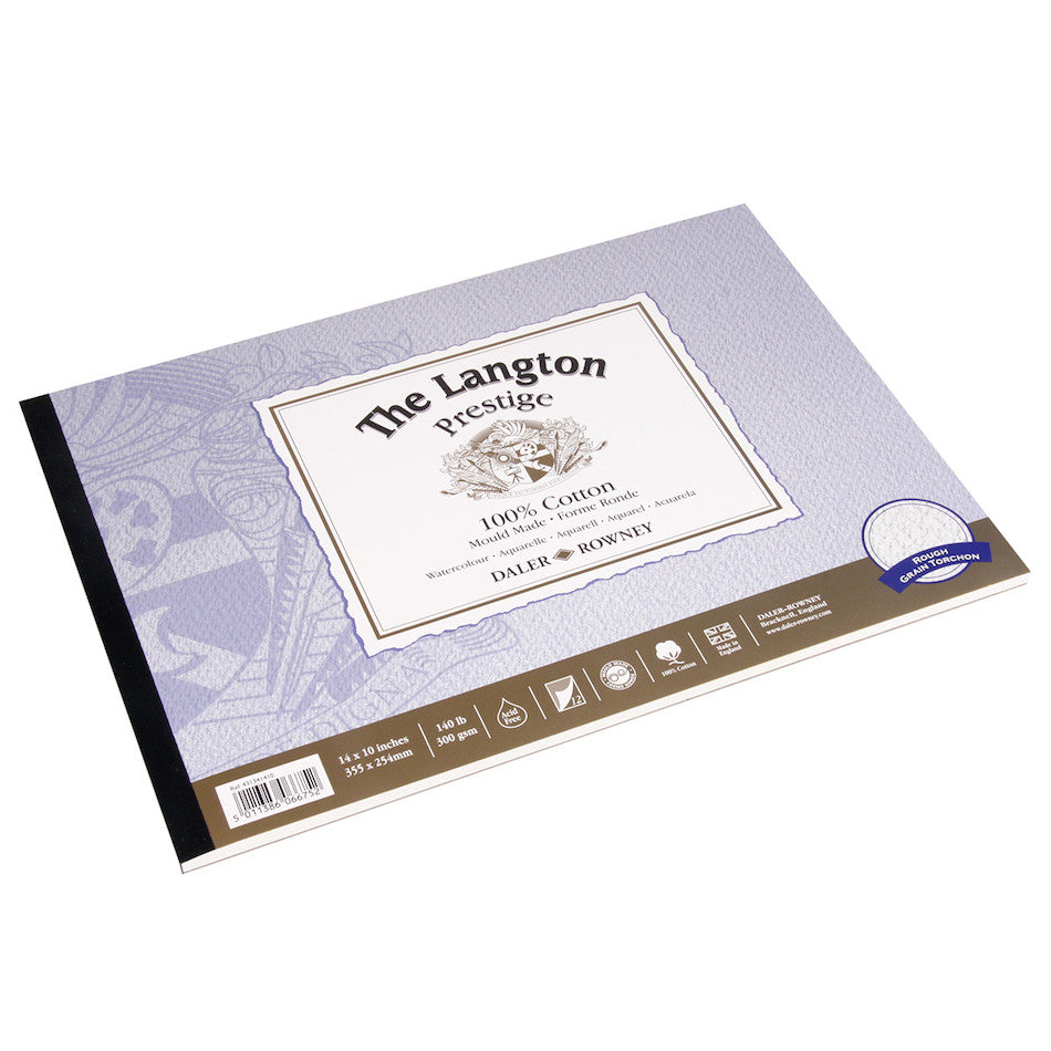 Daler-Rowney Langton Prestige Watercolour Pad Rough 14x10 by Daler-Rowney at Cult Pens