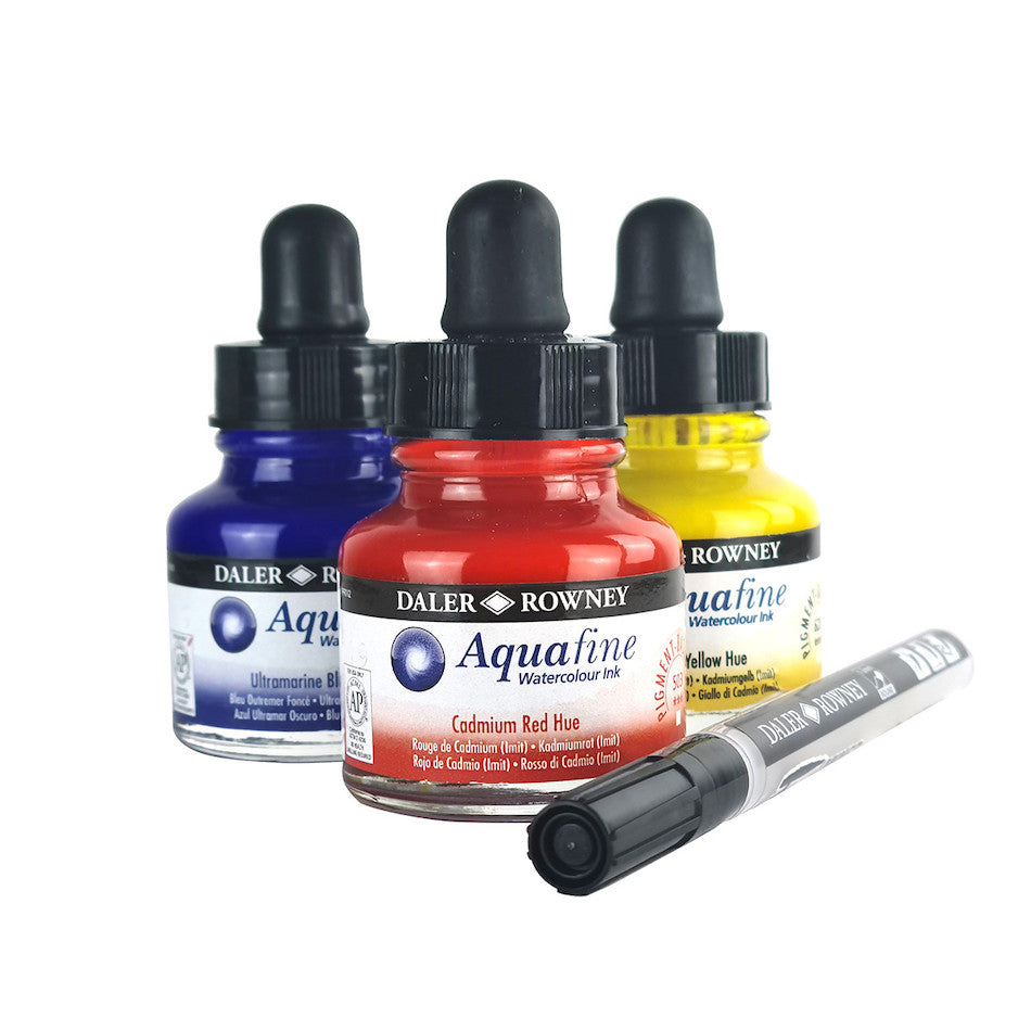 Daler-Rowney Aquafine Watercolour Ink 29.5ml Starter Set of 3 by Daler-Rowney at Cult Pens