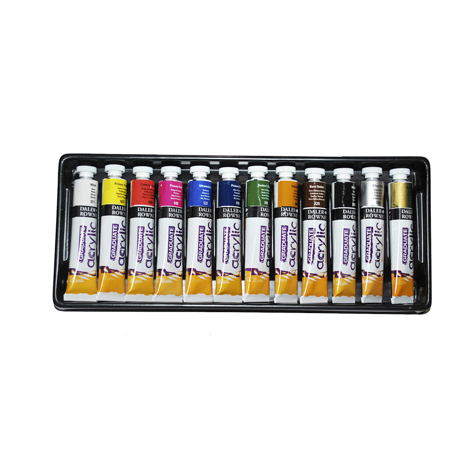 Daler-Rowney Graduate Acrylic Paint 22ml Set of 12 by Daler-Rowney at Cult Pens