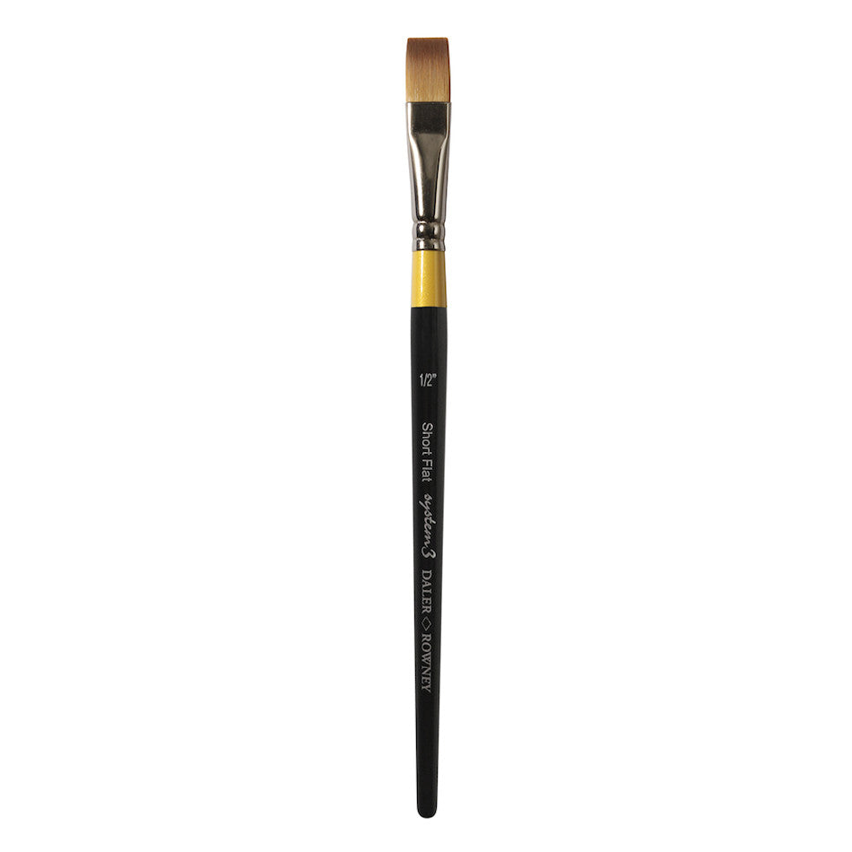 Daler-Rowney System3 Acrylic Brush Short Handle Flat SY55-1/2IN