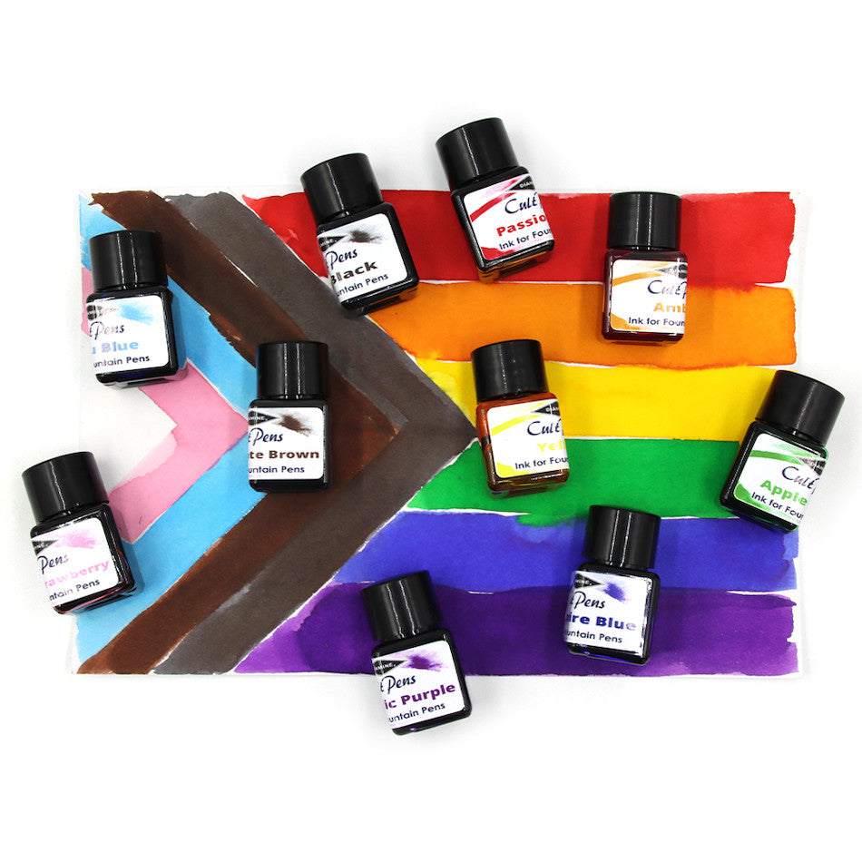 Diamine Ink 12ml Set of 10 Pride Colours by Diamine at Cult Pens