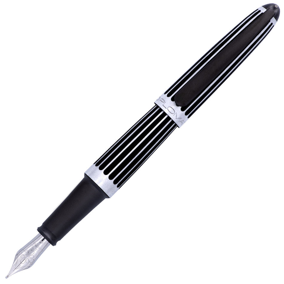 Diplomat Aero Fountain Pen Stripes Black by Diplomat at Cult Pens