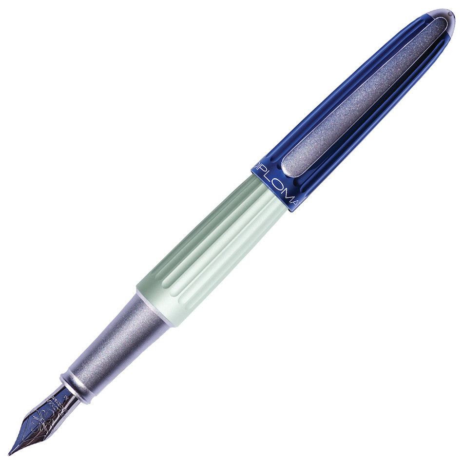Diplomat Aero Fountain Pen Blue Silver by Diplomat at Cult Pens