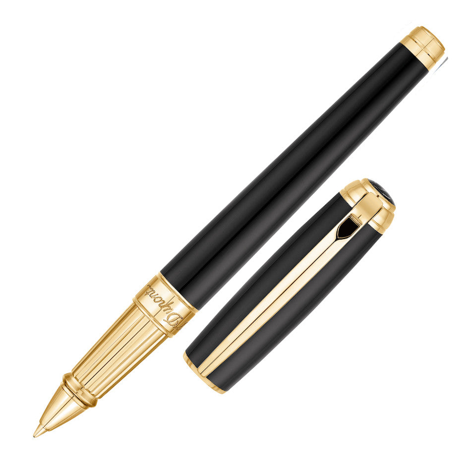 S.T. Dupont Line D Large Rollerball Pen Black/Gold by S.T. Dupont at Cult Pens