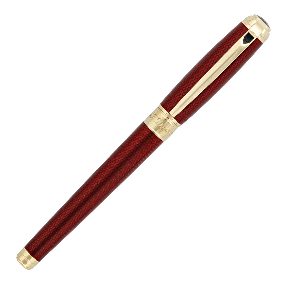 S.T. Dupont Line D Large Fountain Pen Red with Gold Trim by S.T. Dupont at Cult Pens