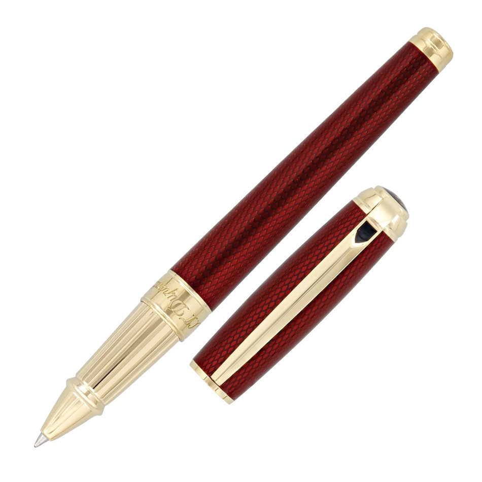 S.T. Dupont Line D Large Rollerball Pen Red with Gold Trim by S.T. Dupont at Cult Pens