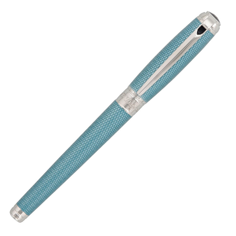 S.T. Dupont Line D Large Fountain Pen Diamond Guilloche Aquamarine by S.T. Dupont at Cult Pens