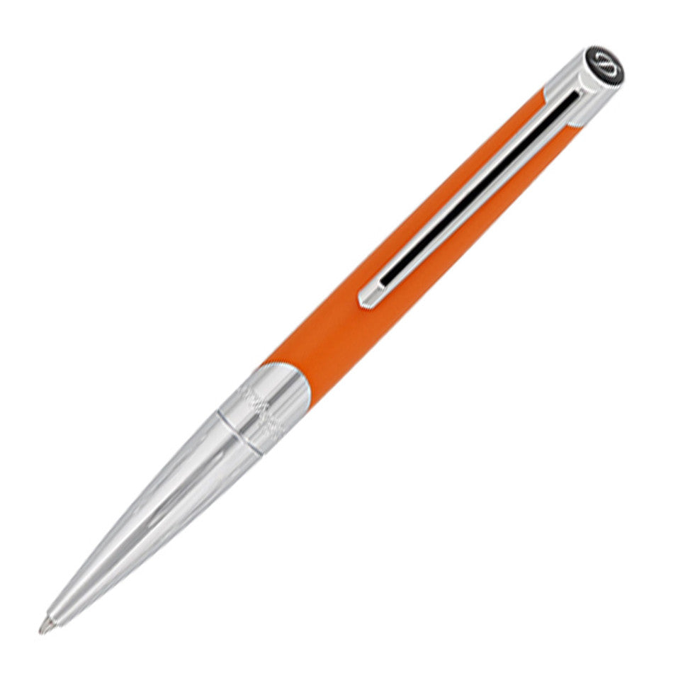 S.T. Dupont Defi Millennium Ballpoint Pen Silver/Matte Orange by S.T. Dupont at Cult Pens