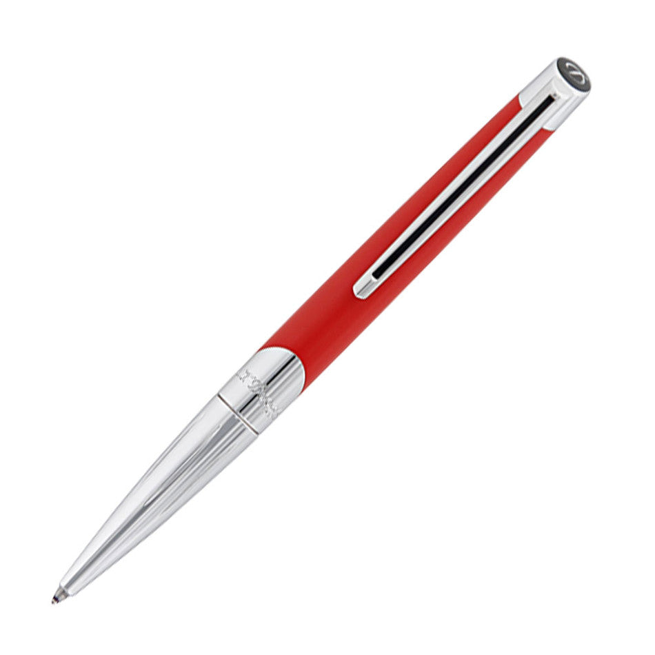 S.T. Dupont Defi Millennium Ballpoint Pen Silver/Matte Red by S.T. Dupont at Cult Pens