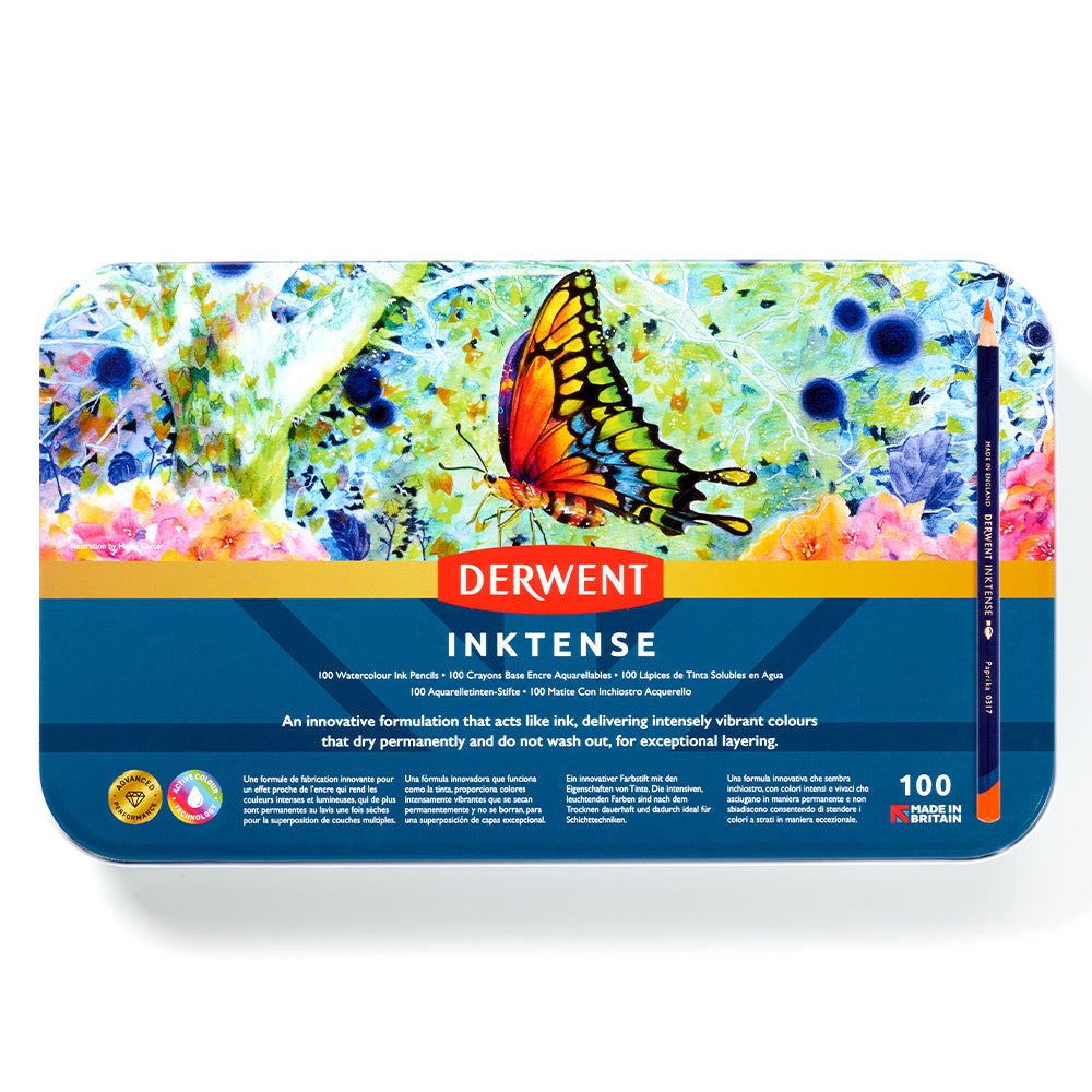 Derwent Inktense Coloured Pencils Tin of 100 by Derwent at Cult Pens