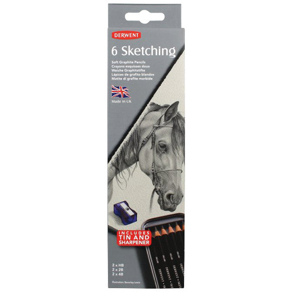 Derwent Sketching Graphite Pencil Tin of 6 by Derwent at Cult Pens