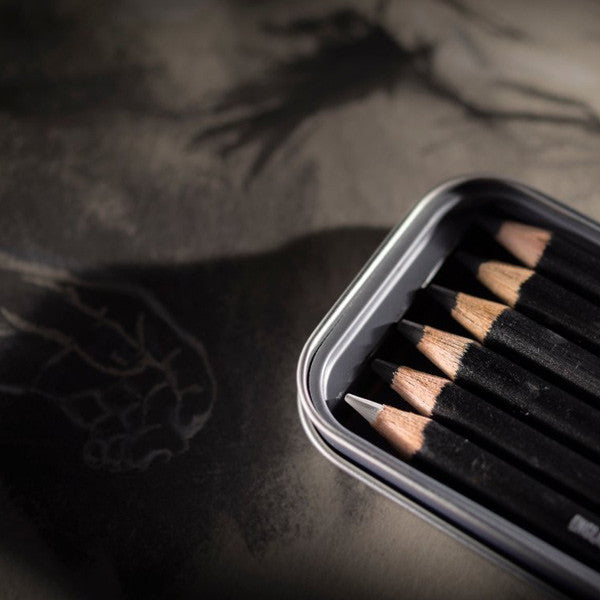Derwent Charcoal Pencil Tin of 6 by Derwent at Cult Pens