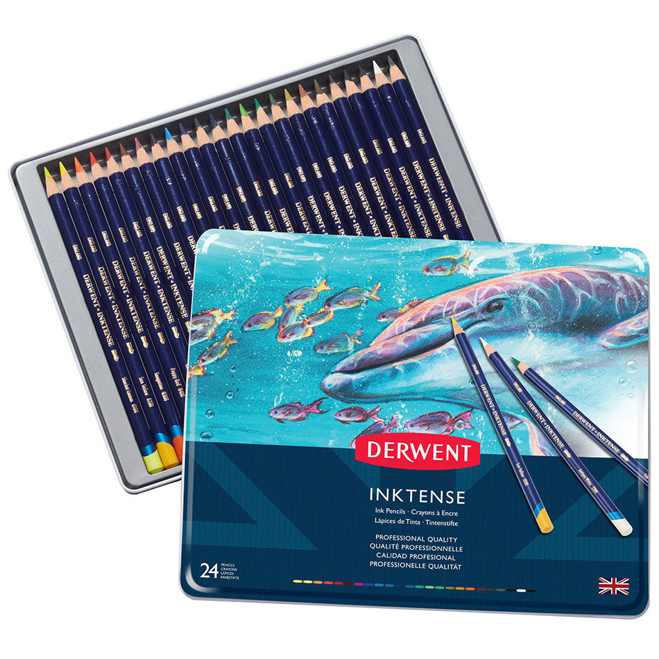 Derwent Inktense Coloured Pencils Tin of 24 by Derwent at Cult Pens