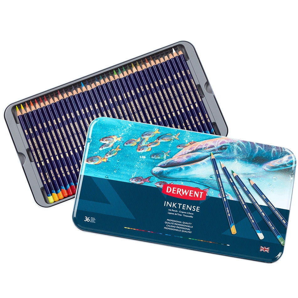 Derwent Inktense Coloured Pencils Tin of 36 by Derwent at Cult Pens